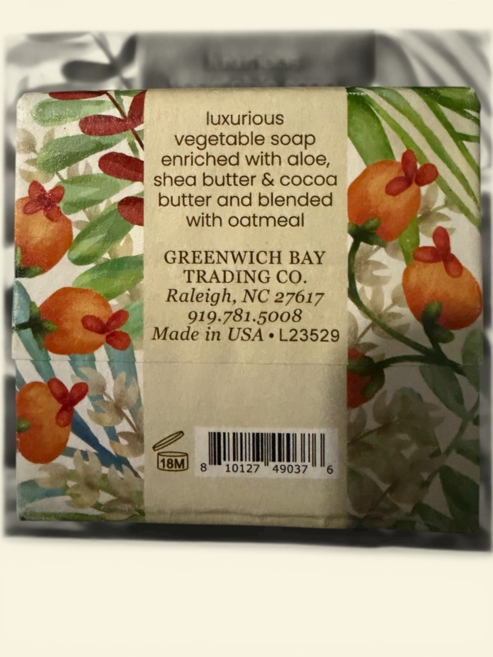 Aloe & Oat shea butter soap. 6.35 oz. Greenwich Bay Trading Co. - Picture 2 of 2